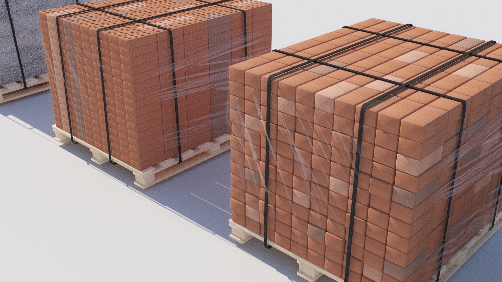 Pallet Collection with bricks 3D model_5