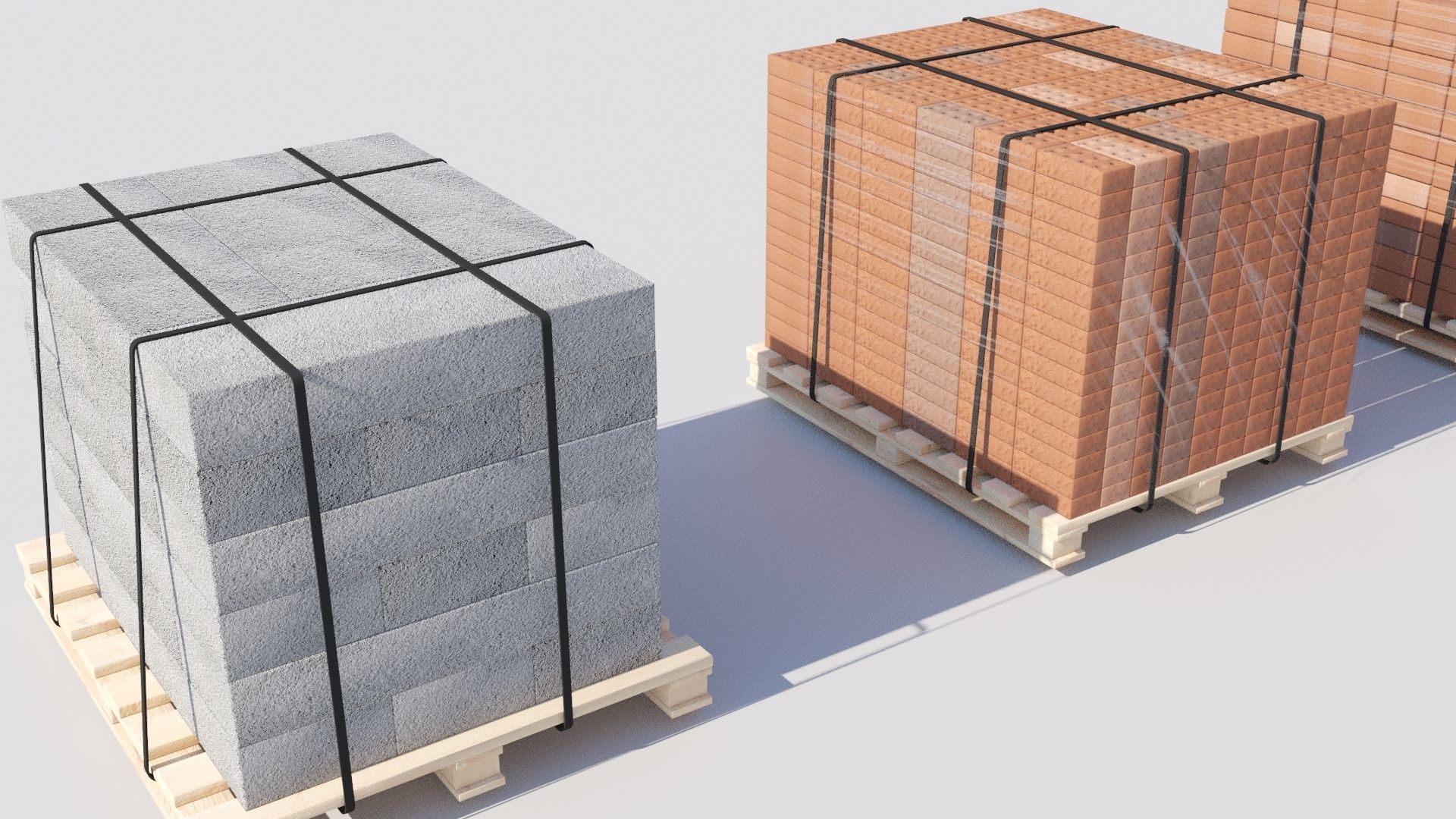 Pallet Collection with bricks 3D model_6