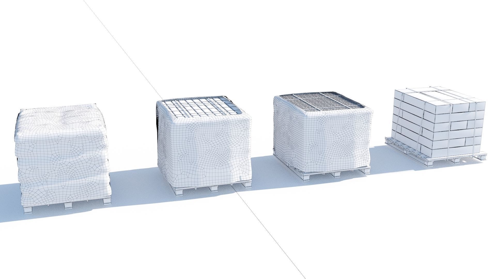 Pallet Collection with bricks 3D model_8