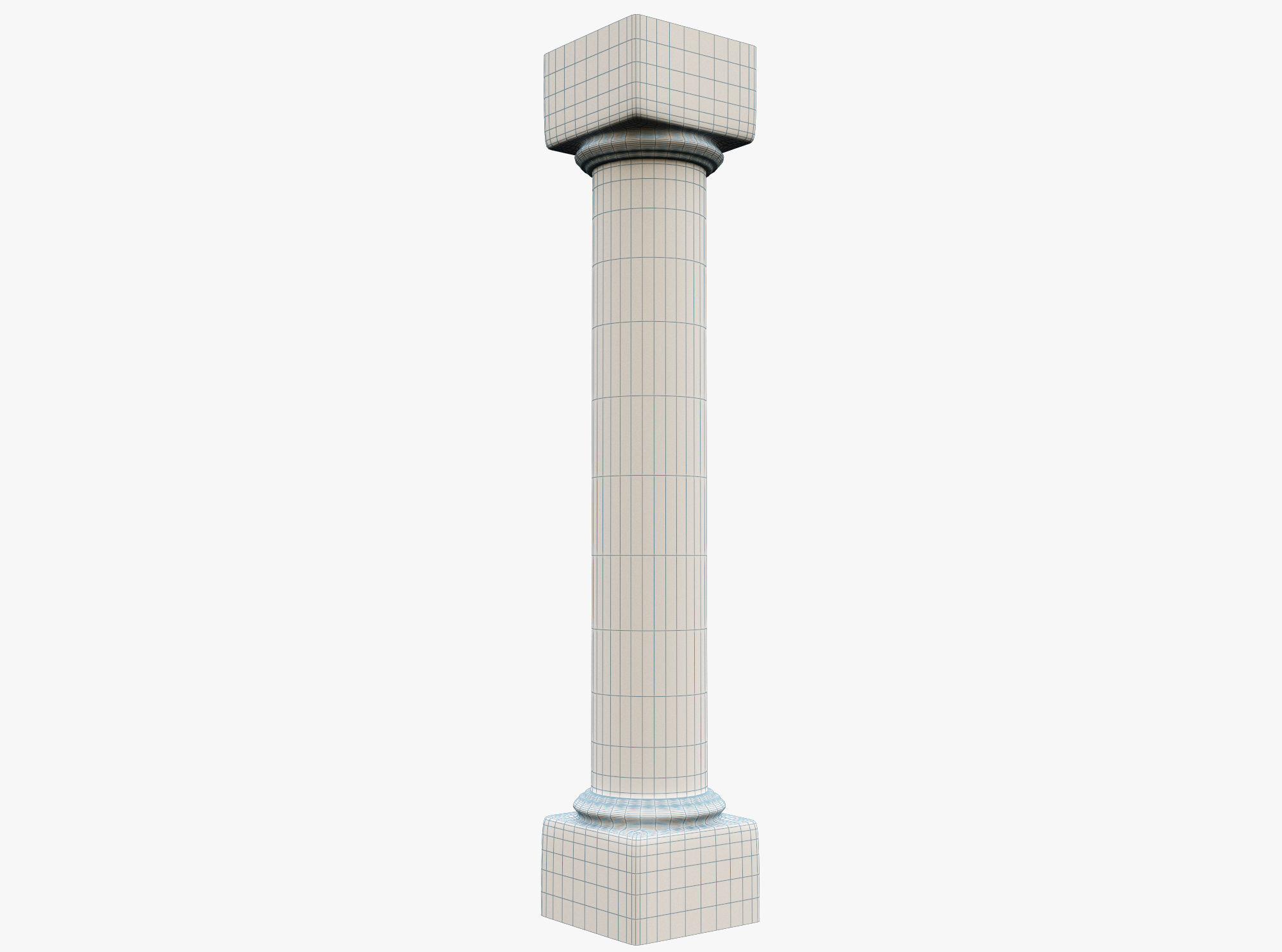 Column stone Low-poly 3D model_3