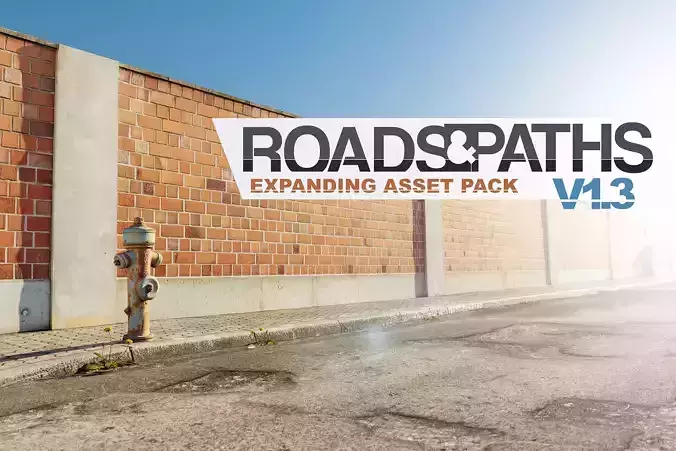 roads and paths  - gameready asset library Low-poly 3D model