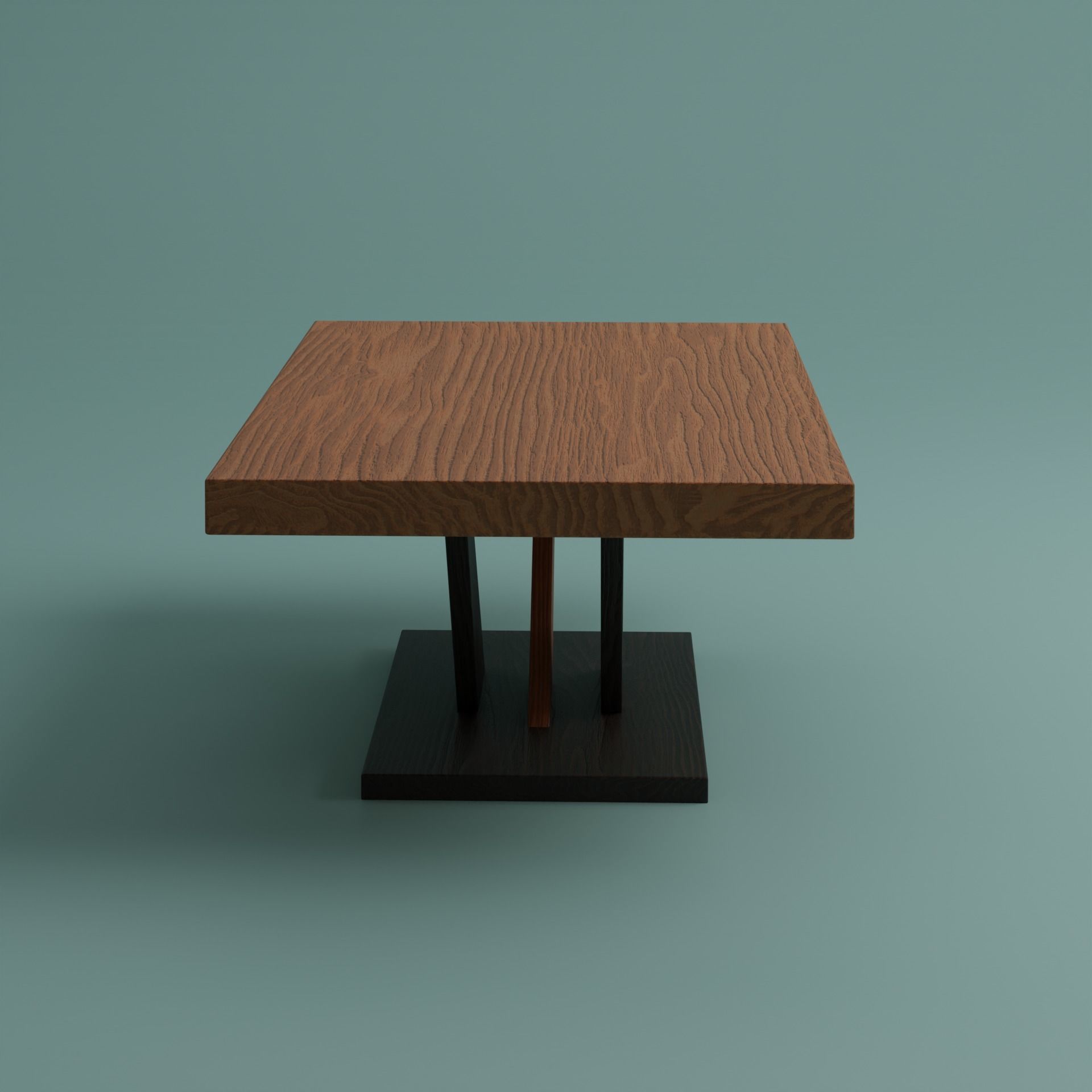 Wood Center Table 01 3D model_2