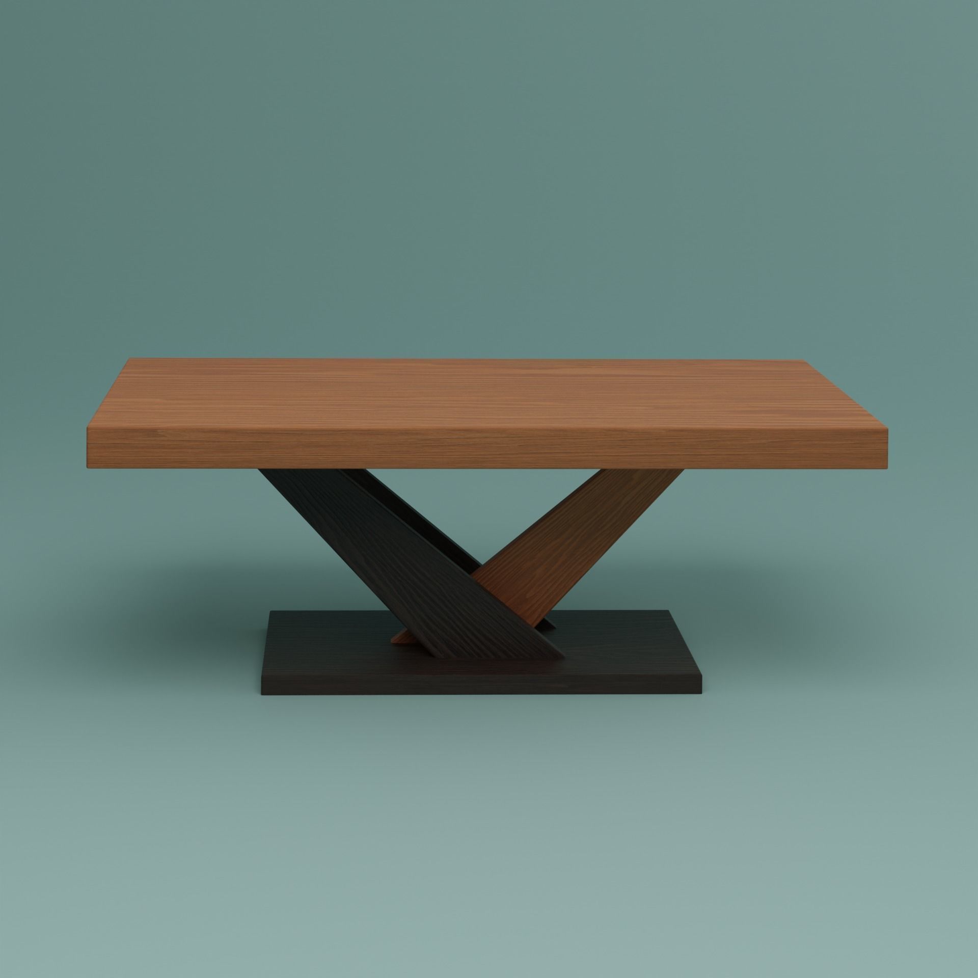 Wood Center Table 01 3D model_1