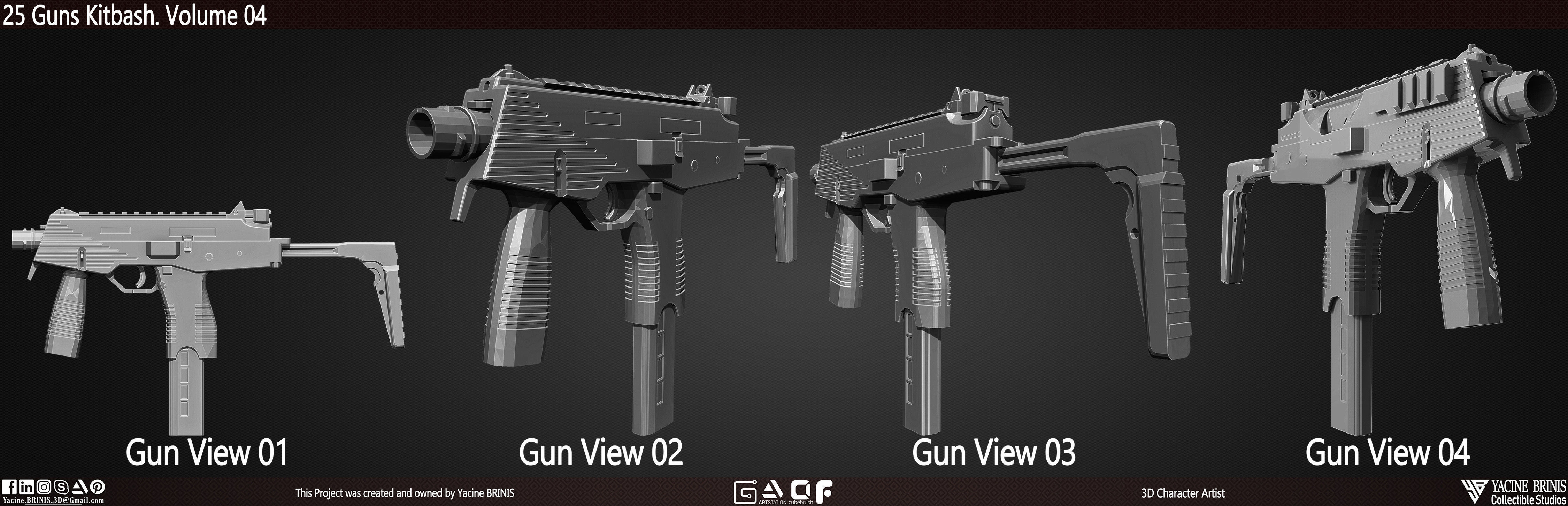 25 Guns Kitbash Volume 04 Low-poly 3D model_23