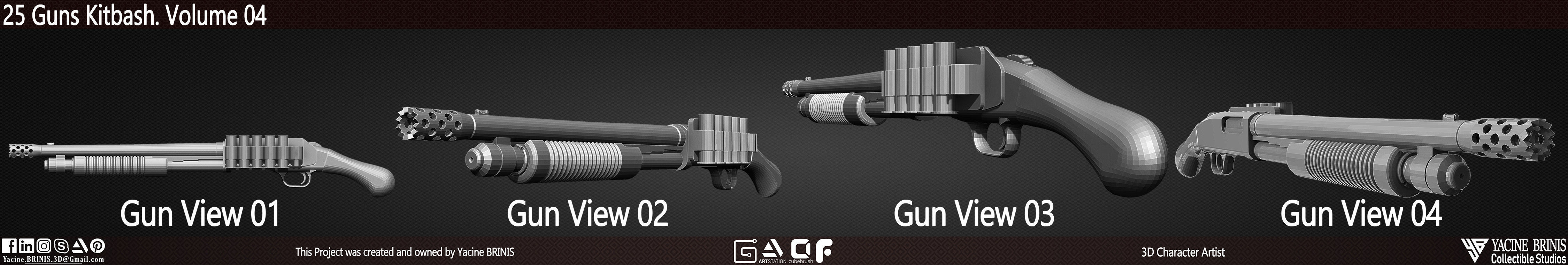 25 Guns Kitbash Volume 04 Low-poly 3D model_29