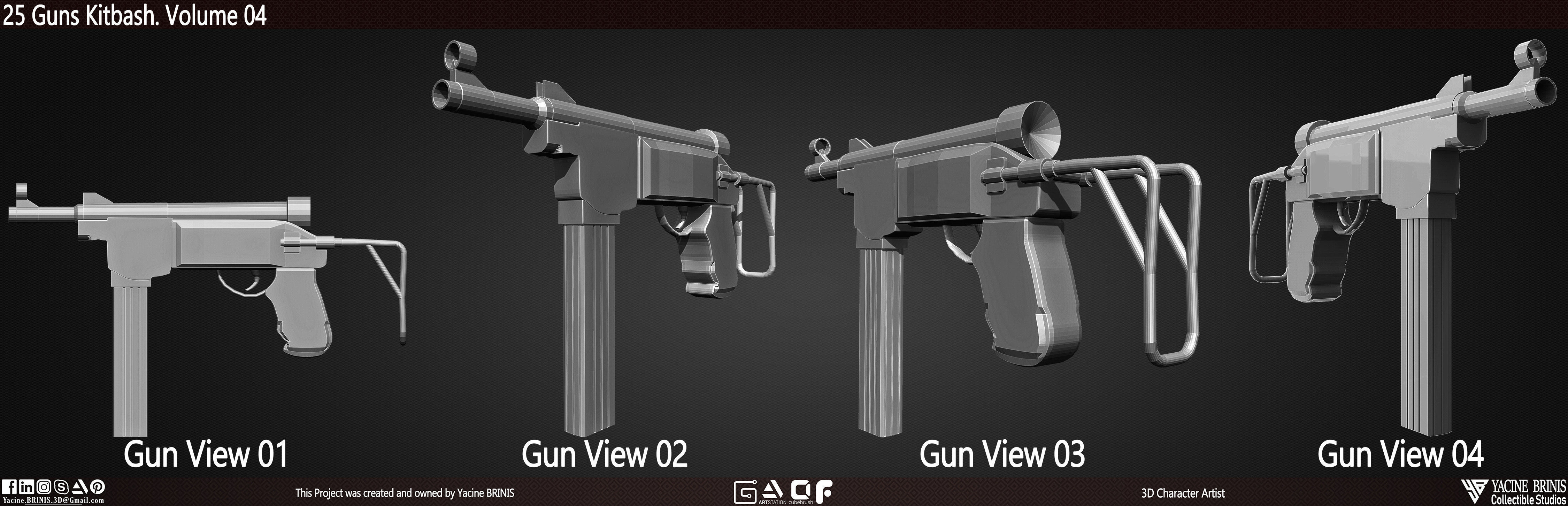 25 Guns Kitbash Volume 04 Low-poly 3D model_21