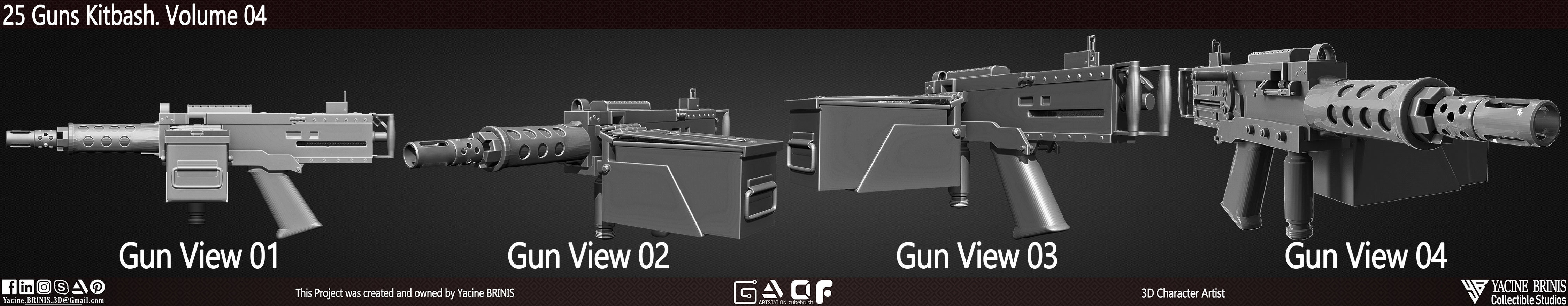 25 Guns Kitbash Volume 04 Low-poly 3D model_5