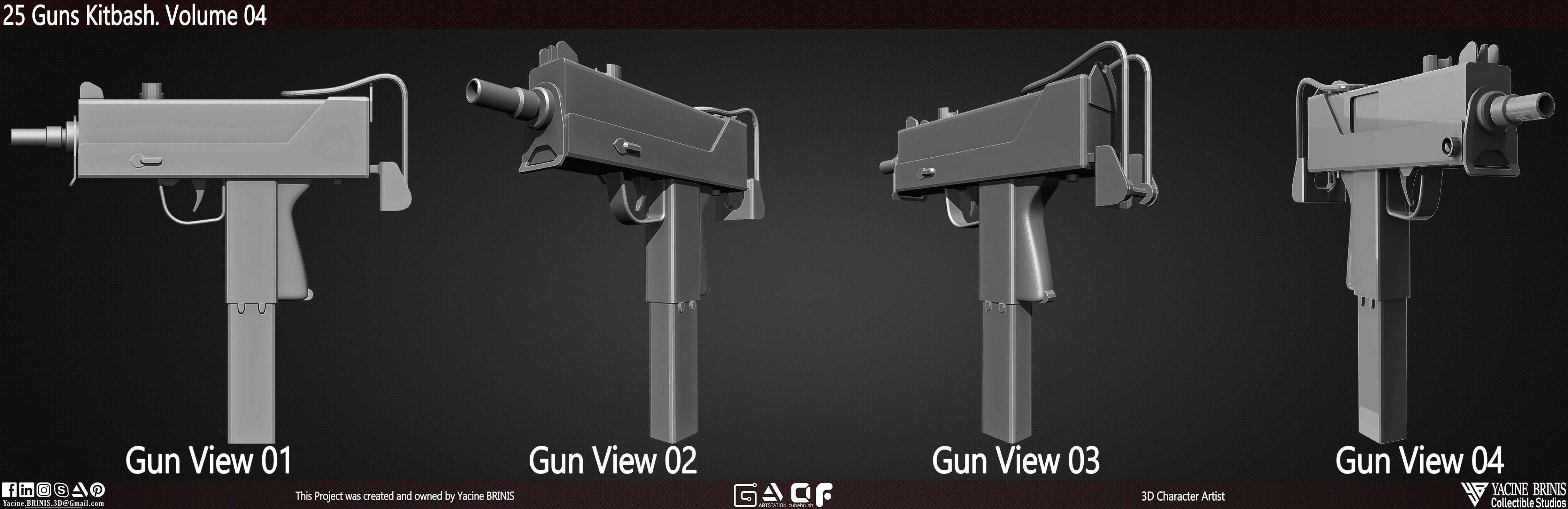 25 Guns Kitbash Volume 04 Low-poly 3D model_27