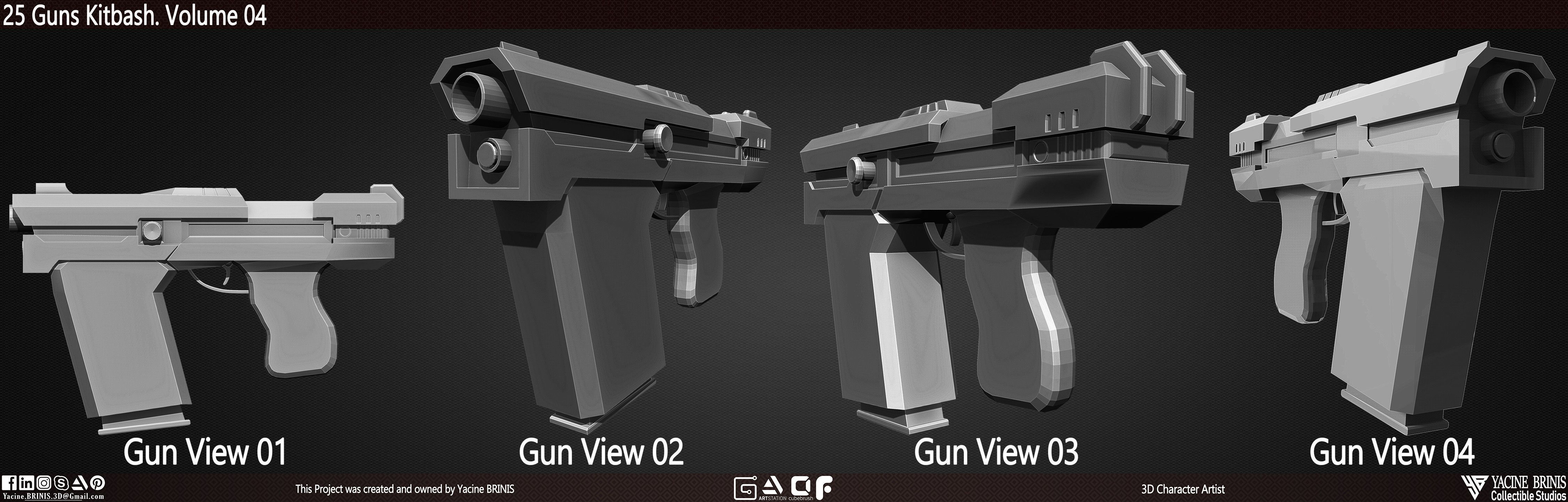 25 Guns Kitbash Volume 04 Low-poly 3D model_25