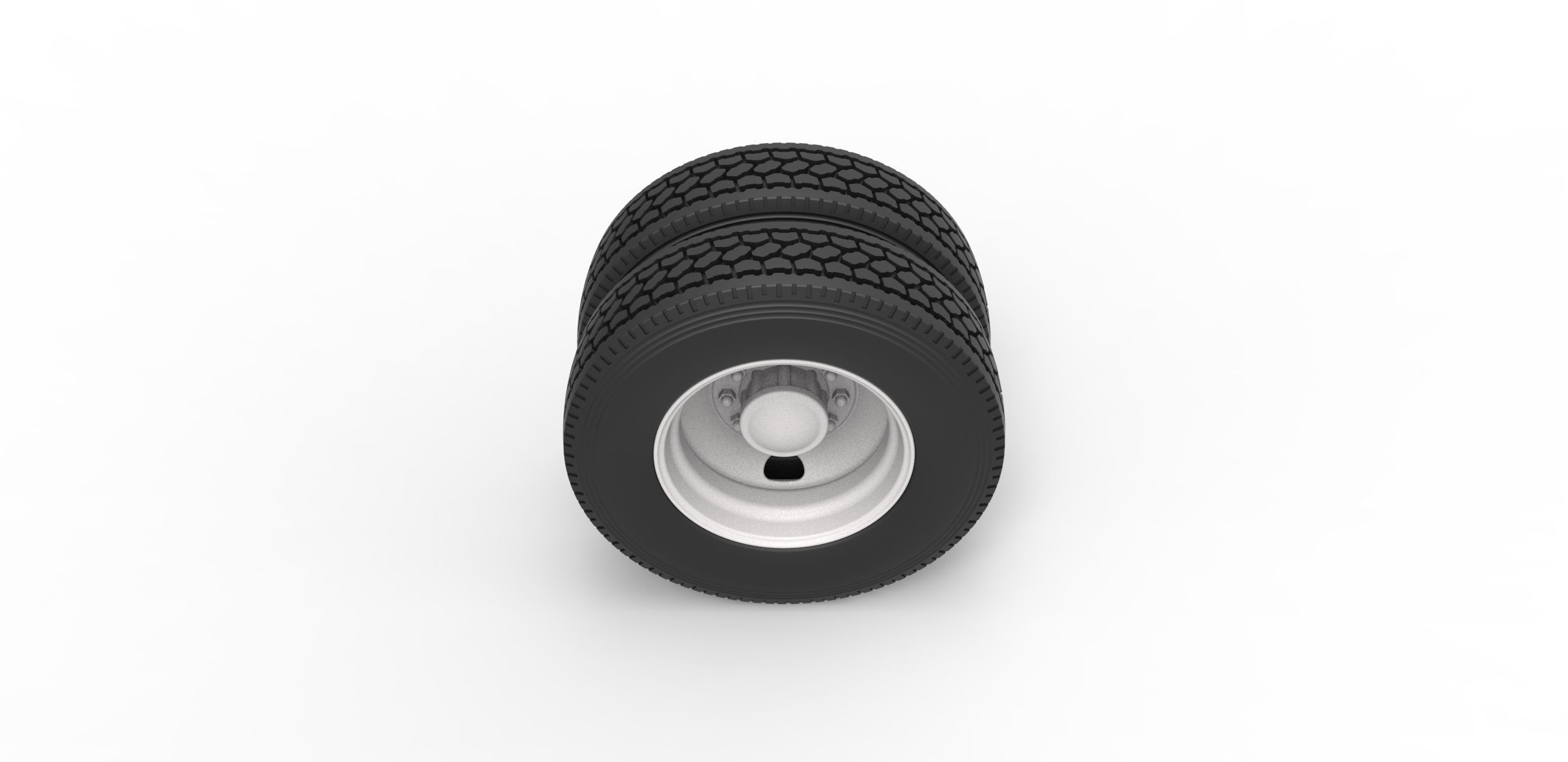 2 Hole rear wheel of old school truck Scale 1 to 25 3D print model_5