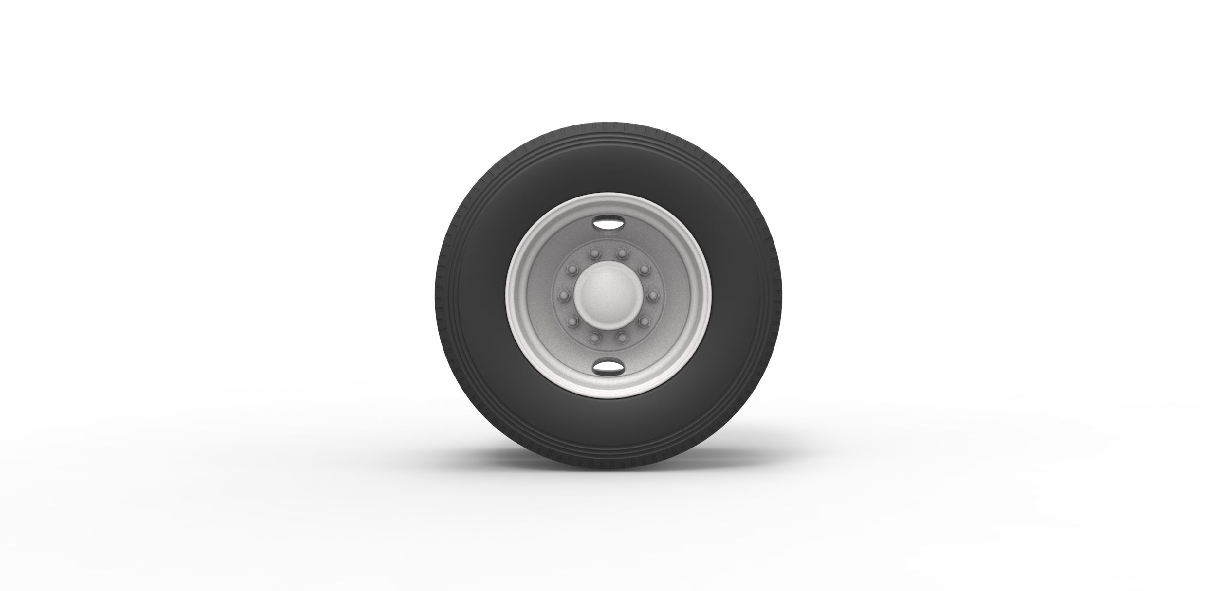 2 Hole rear wheel of old school truck Scale 1 to 25 3D print model_4