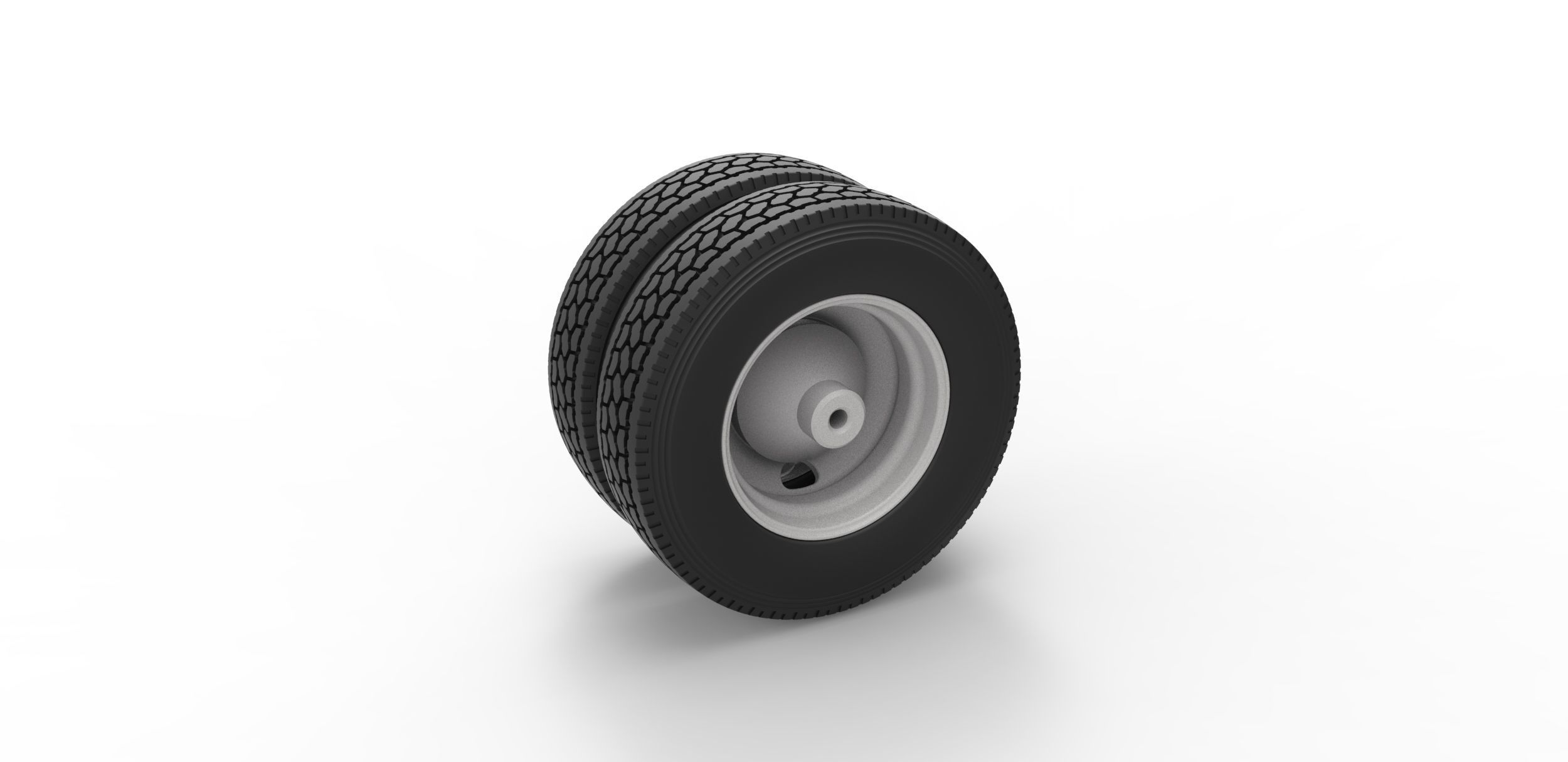 2 Hole rear wheel of old school truck Scale 1 to 25 3D print model_7