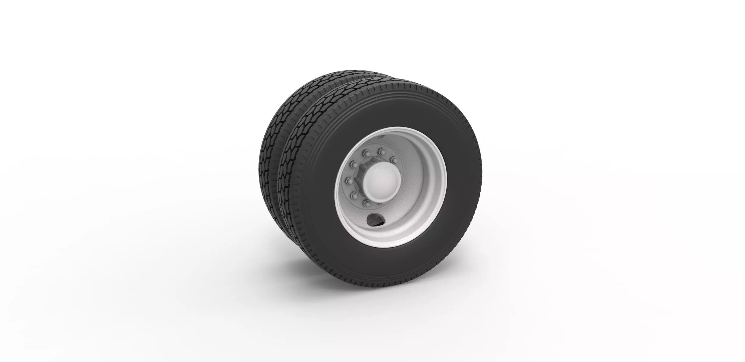 2 Hole rear wheel of old school truck Scale 1 to 25 3D print model_0
