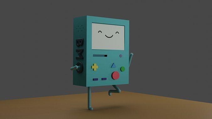THE BMO adventure time game console with smiley face 3D model