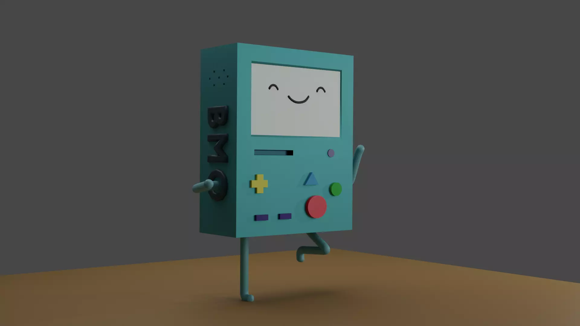 THE BMO adventure time game console with smiley face 3D model_0