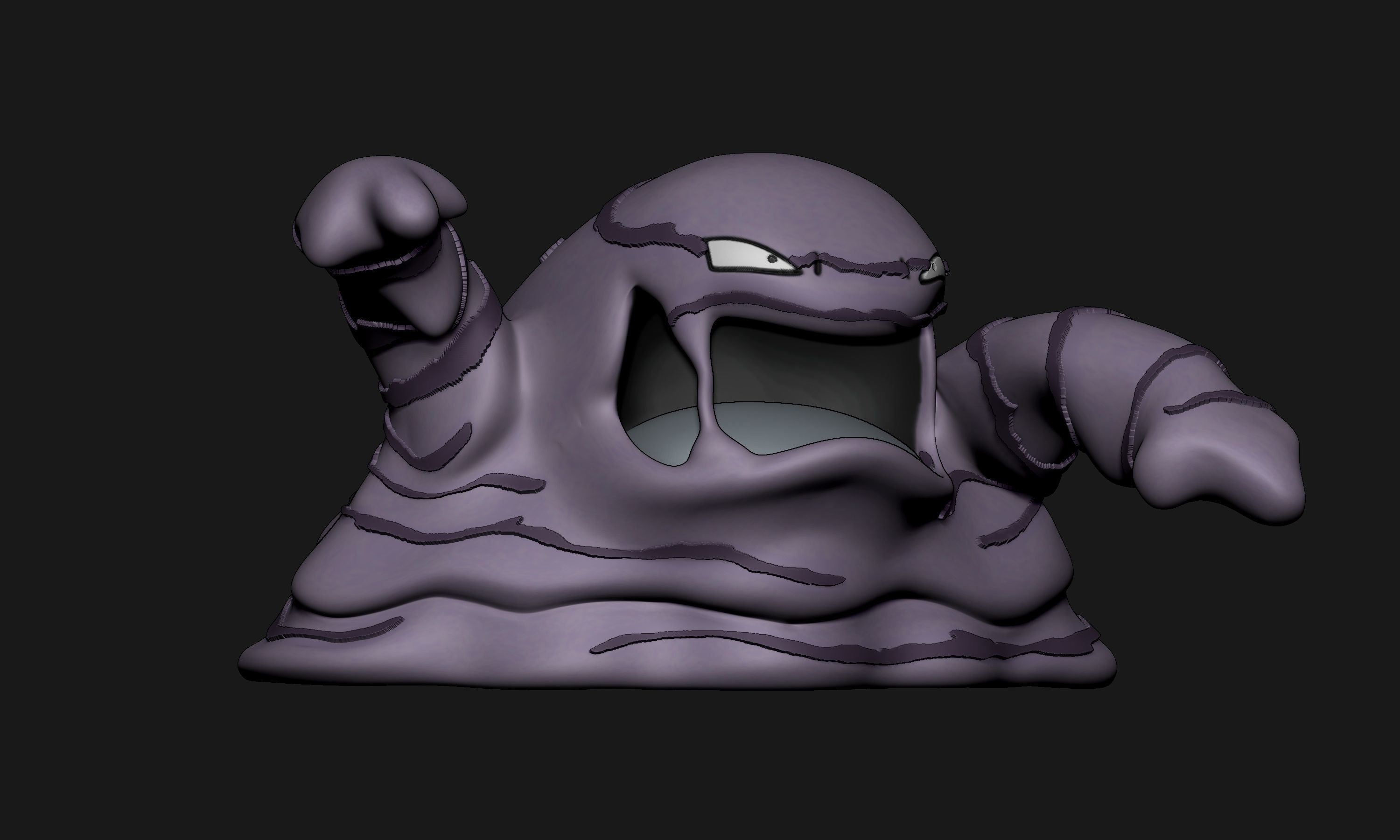 Pokemon - Muk with 2 poses 3D print model_6