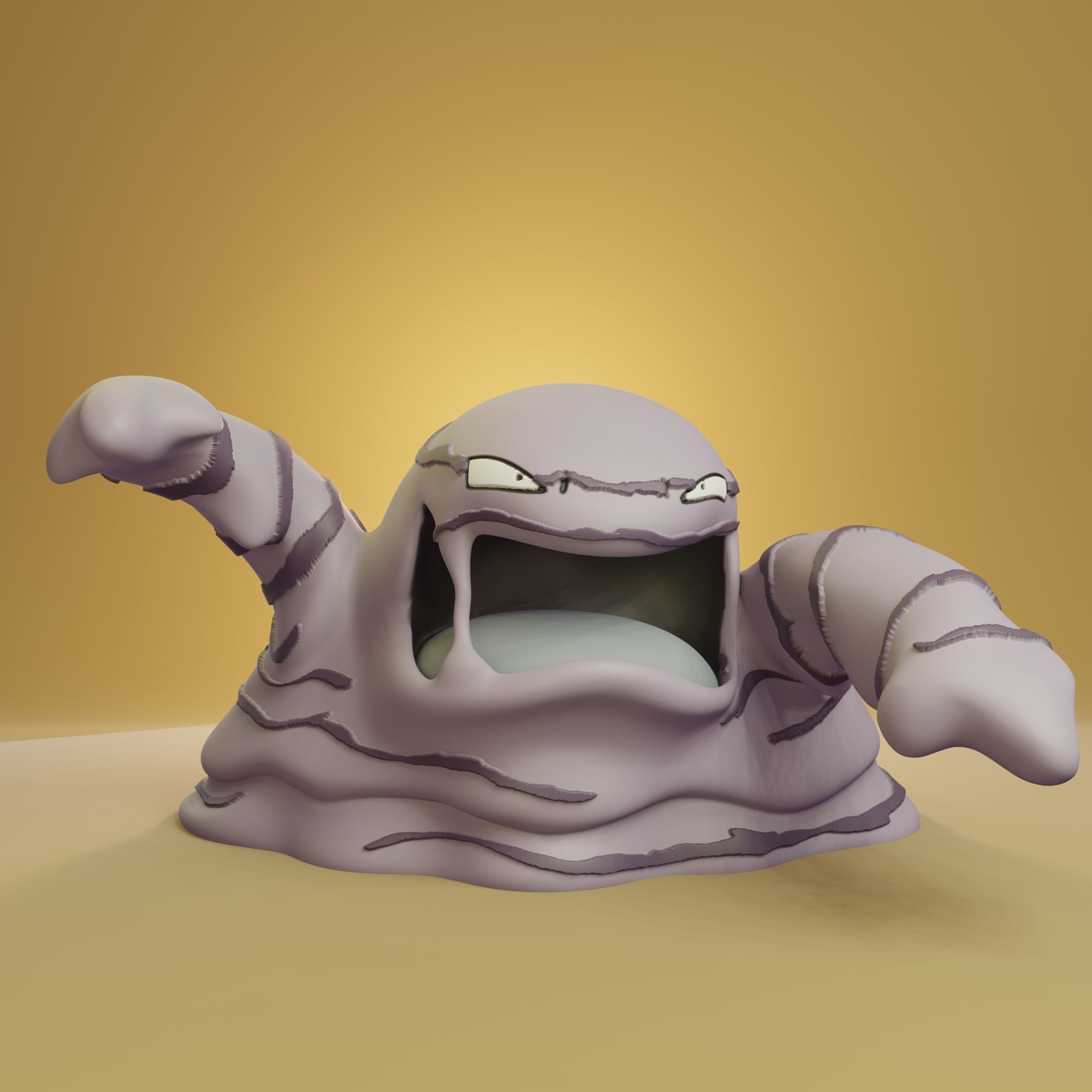 Pokemon - Muk with 2 poses 3D print model_5