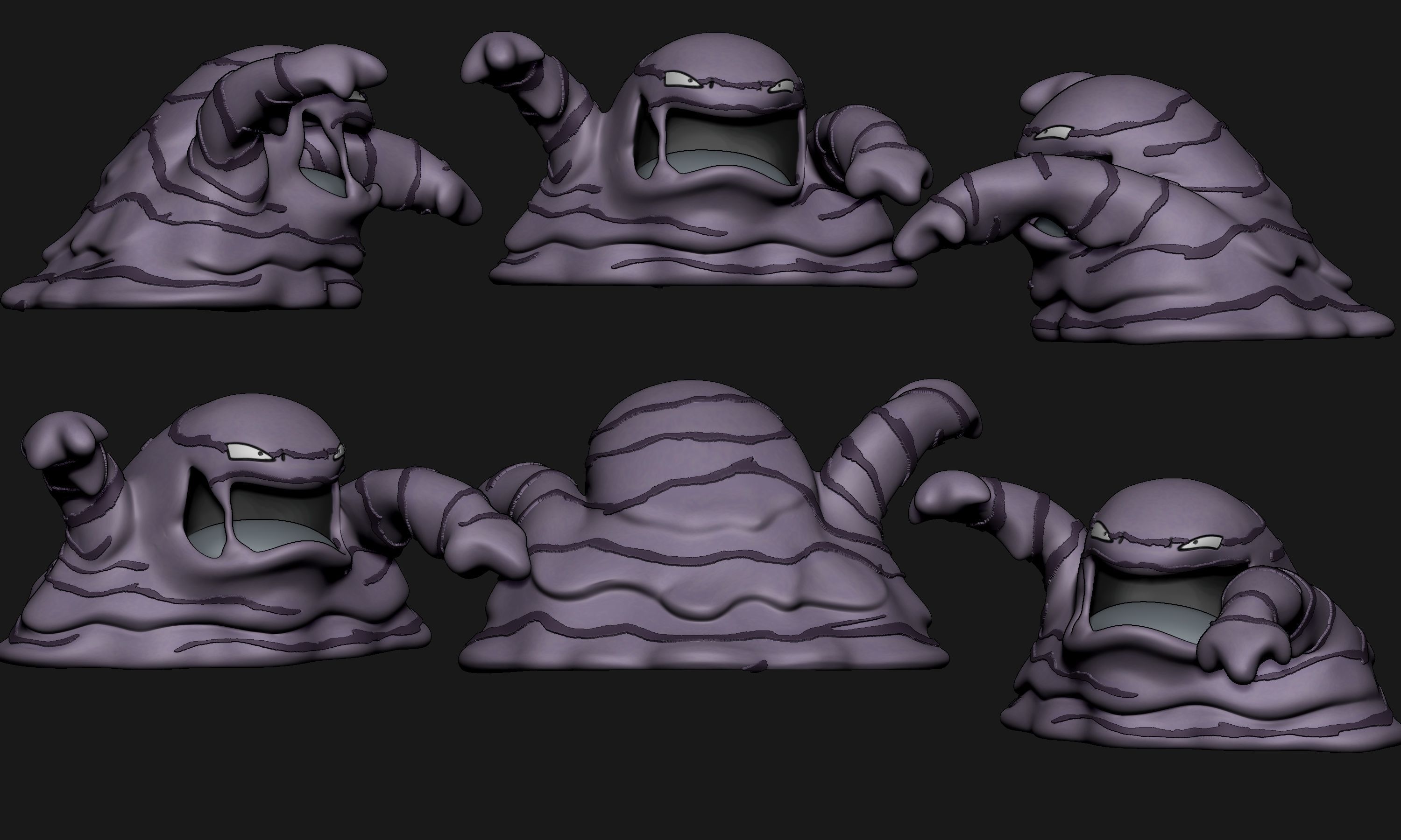 Pokemon - Muk with 2 poses 3D print model_7