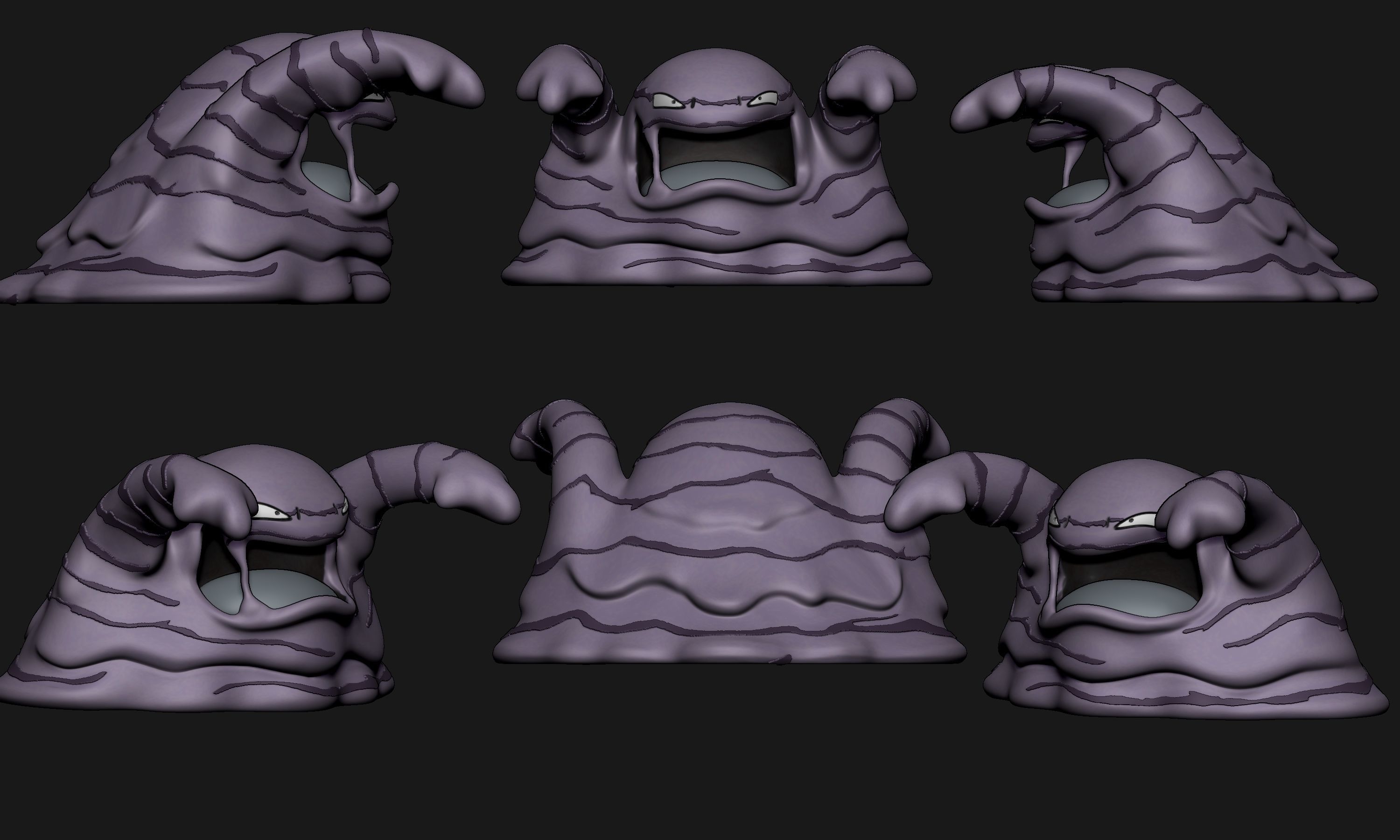 Pokemon - Muk with 2 poses 3D print model_2