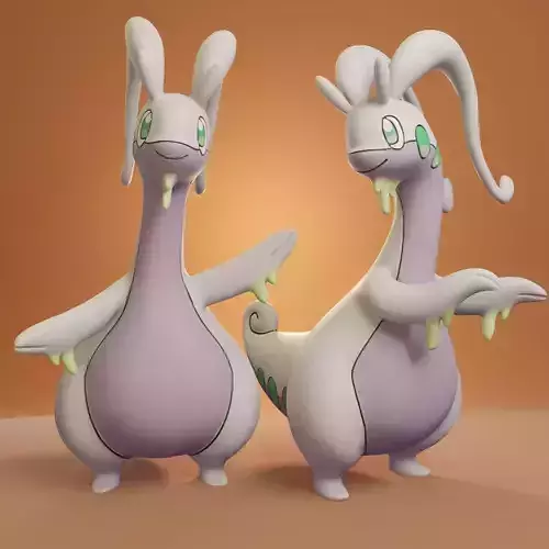 Pokemon - Goodra with 2 poses 3D print model