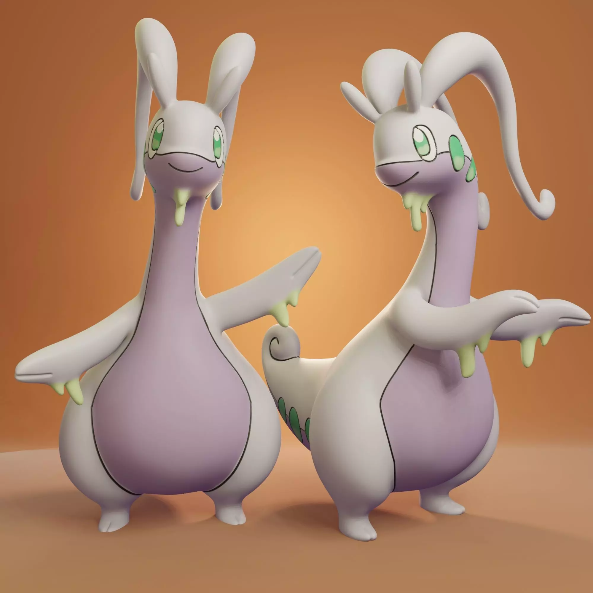 Pokemon - Goodra with 2 poses 3D print model_0