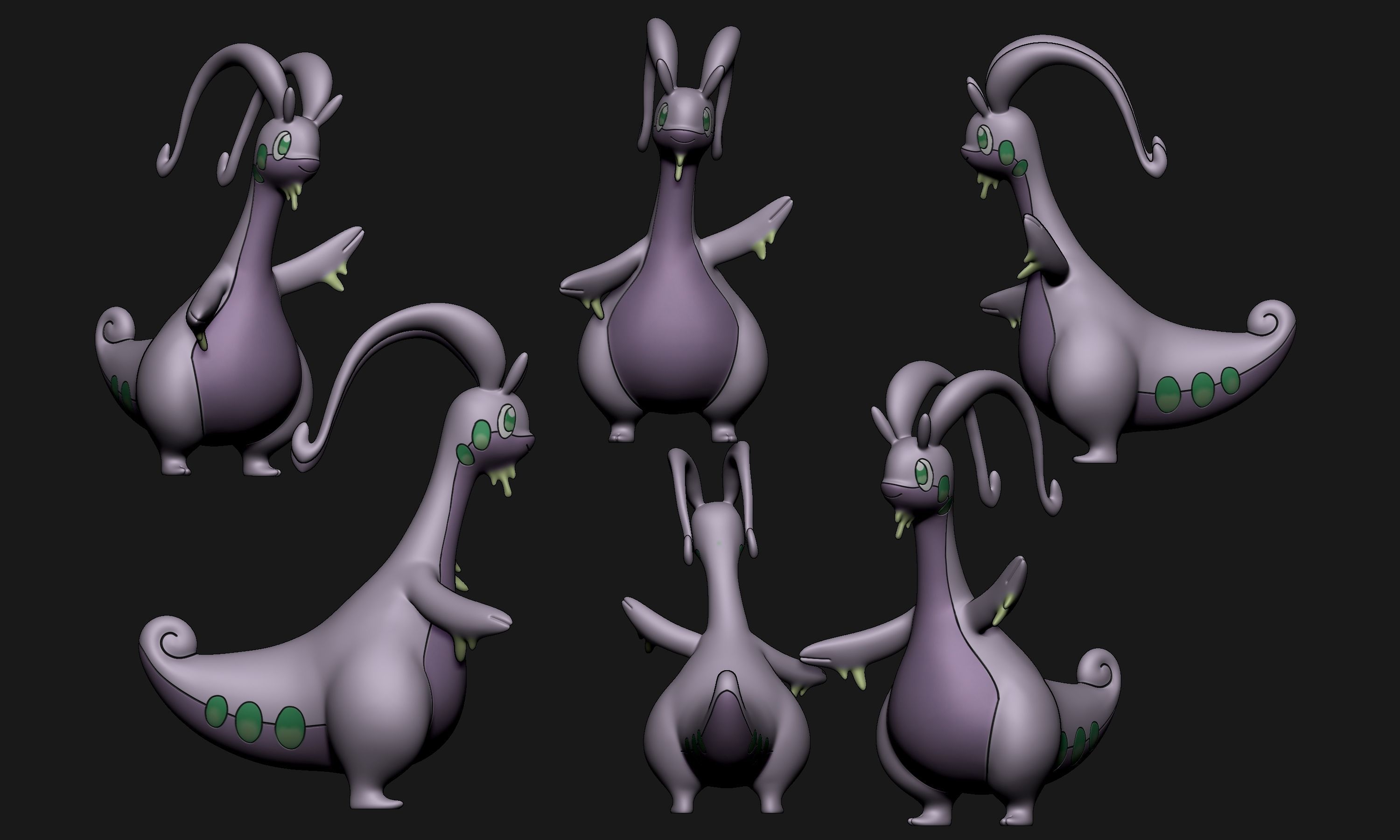 Pokemon - Goodra with 2 poses 3D print model_2