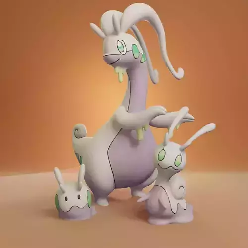 Pokemon - Goomy Sliggoo and Goodra with 2 poses