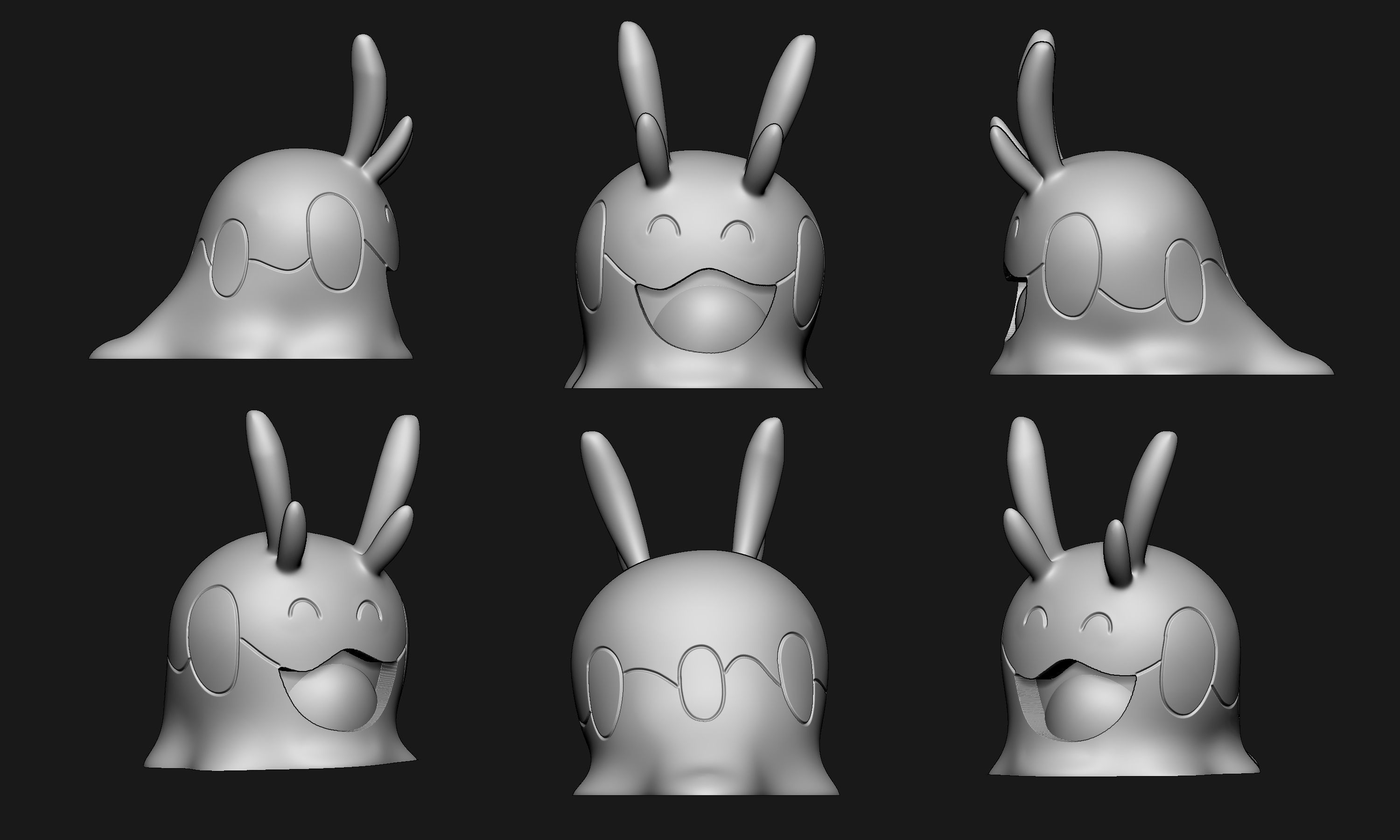 Pokemon - Goomy Sliggoo and Goodra with 2 poses 3D print model_5
