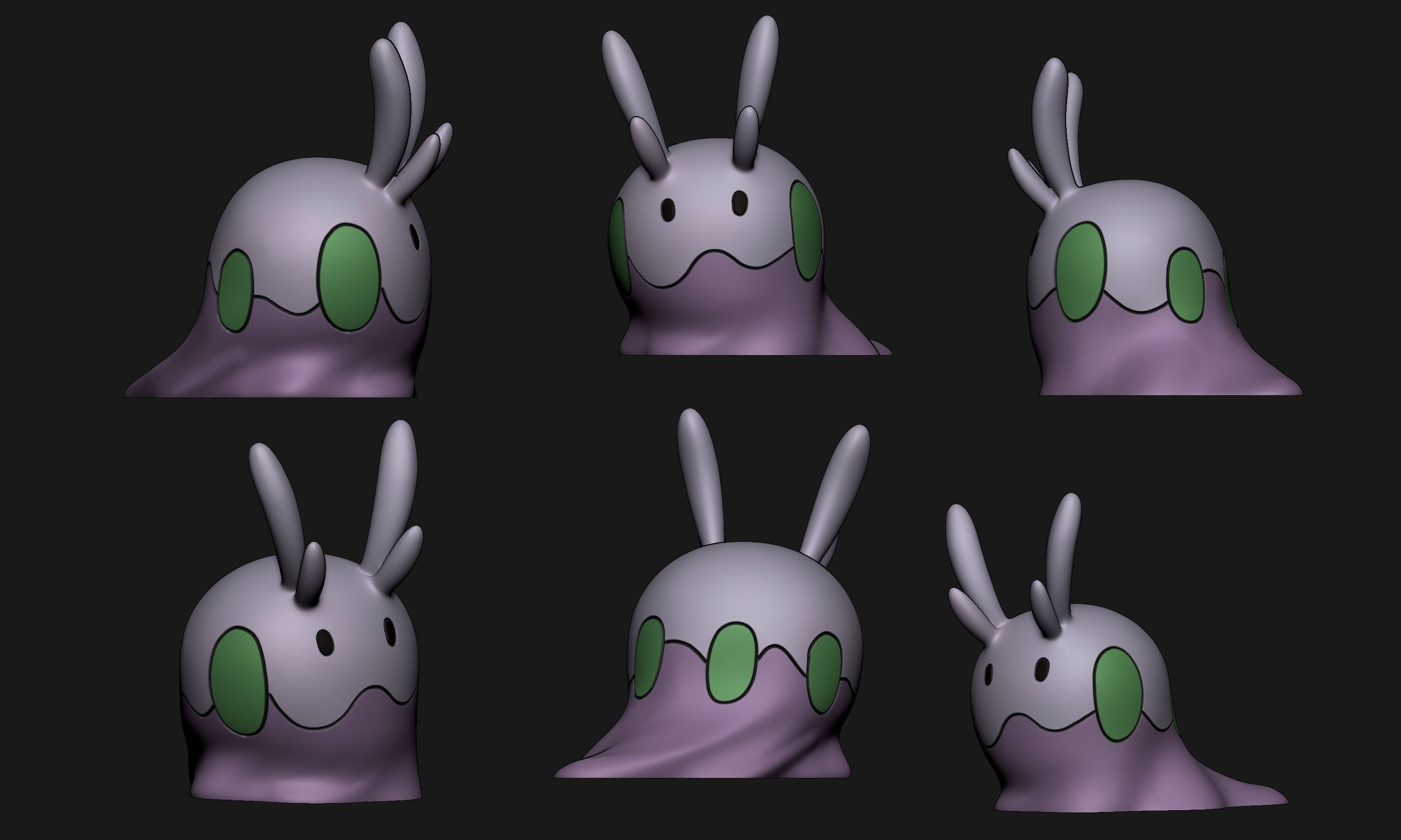 Pokemon - Goomy Sliggoo and Goodra with 2 poses 3D print model_2