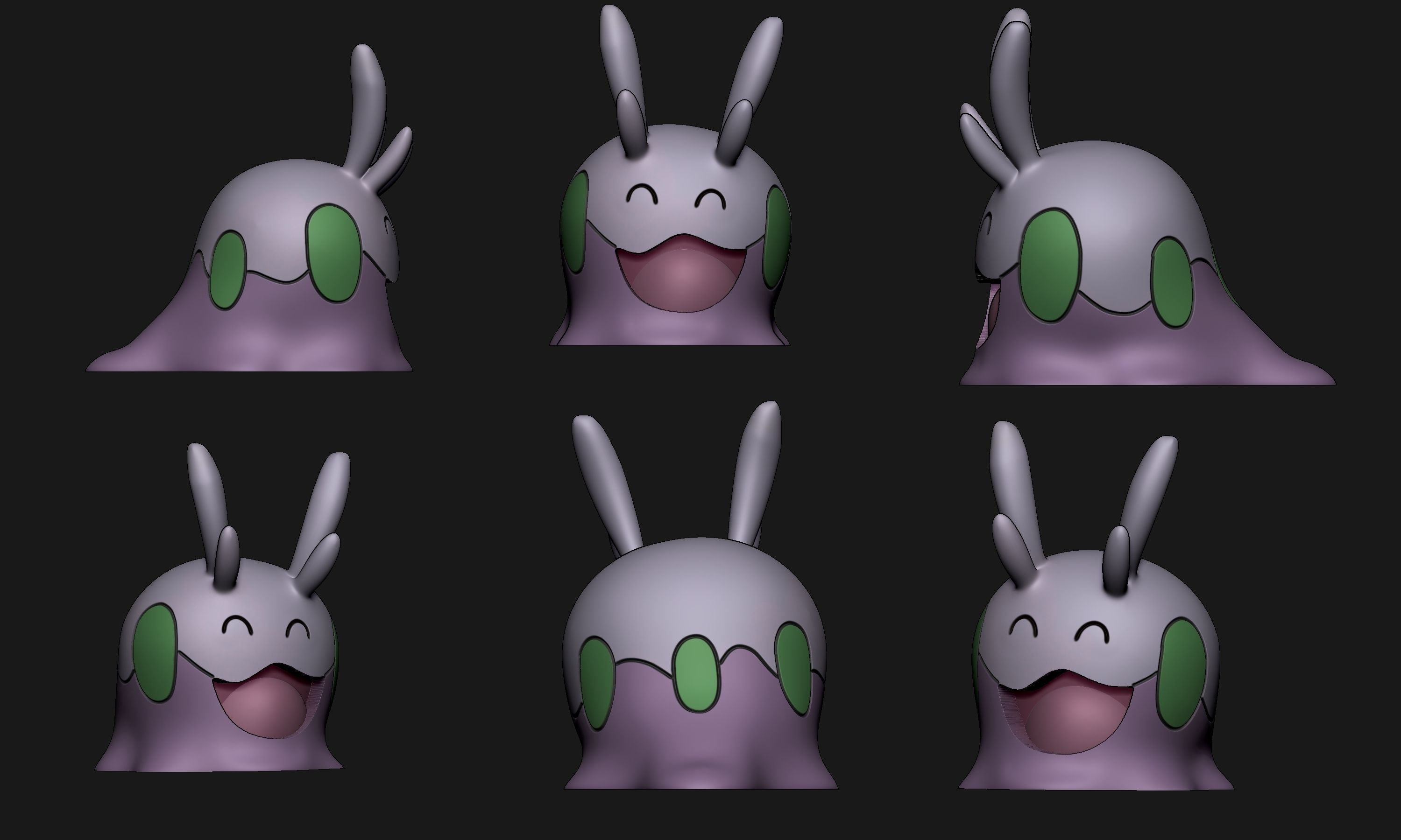 Pokemon - Goomy Sliggoo and Goodra with 2 poses 3D print model_4
