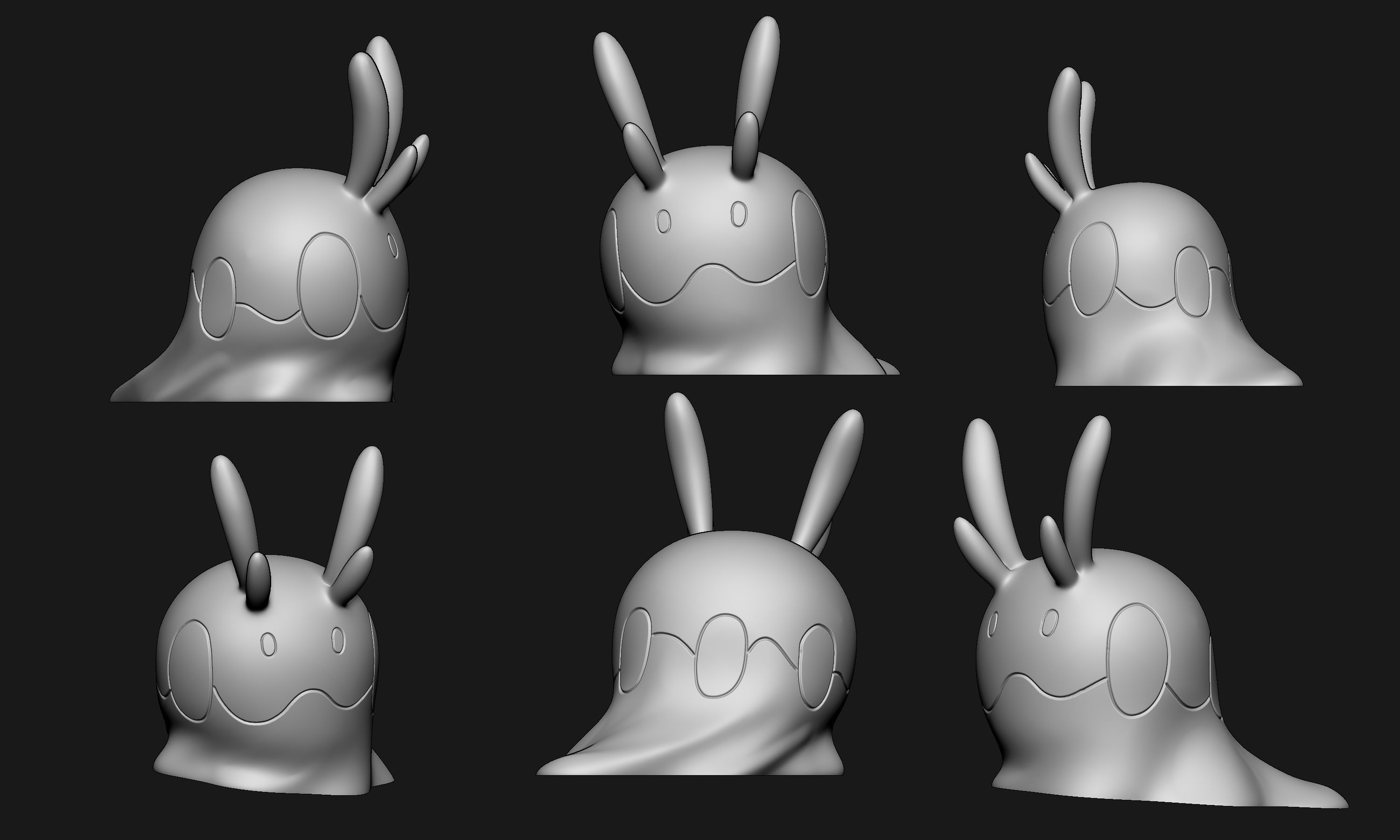 Pokemon - Goomy Sliggoo and Goodra with 2 poses 3D print model_3