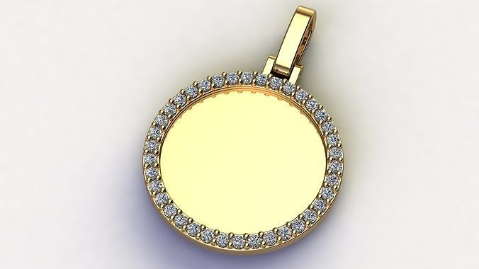 Round Plate 15 mm with Diamond Contour Pendant 3D print model