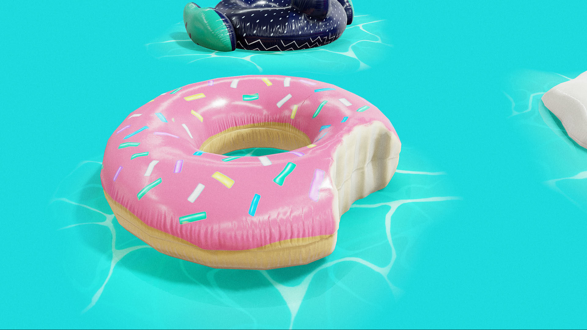 Inflatable Pool Floats PACK II Low-poly 3D model_10