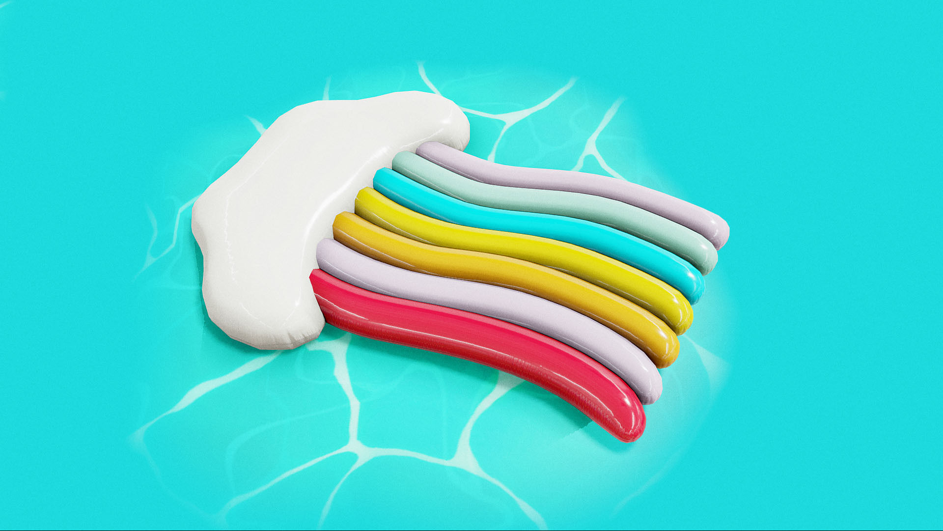 Inflatable Pool Floats PACK II Low-poly 3D model_8