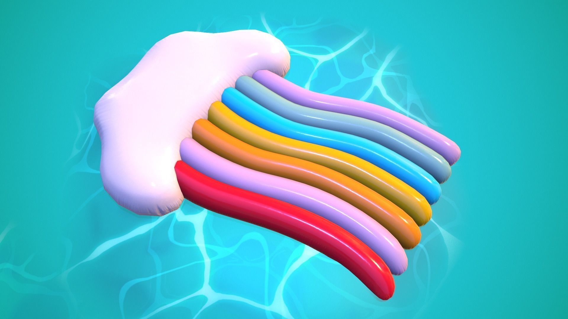Inflatable Pool Floats PACK II Low-poly 3D model_16