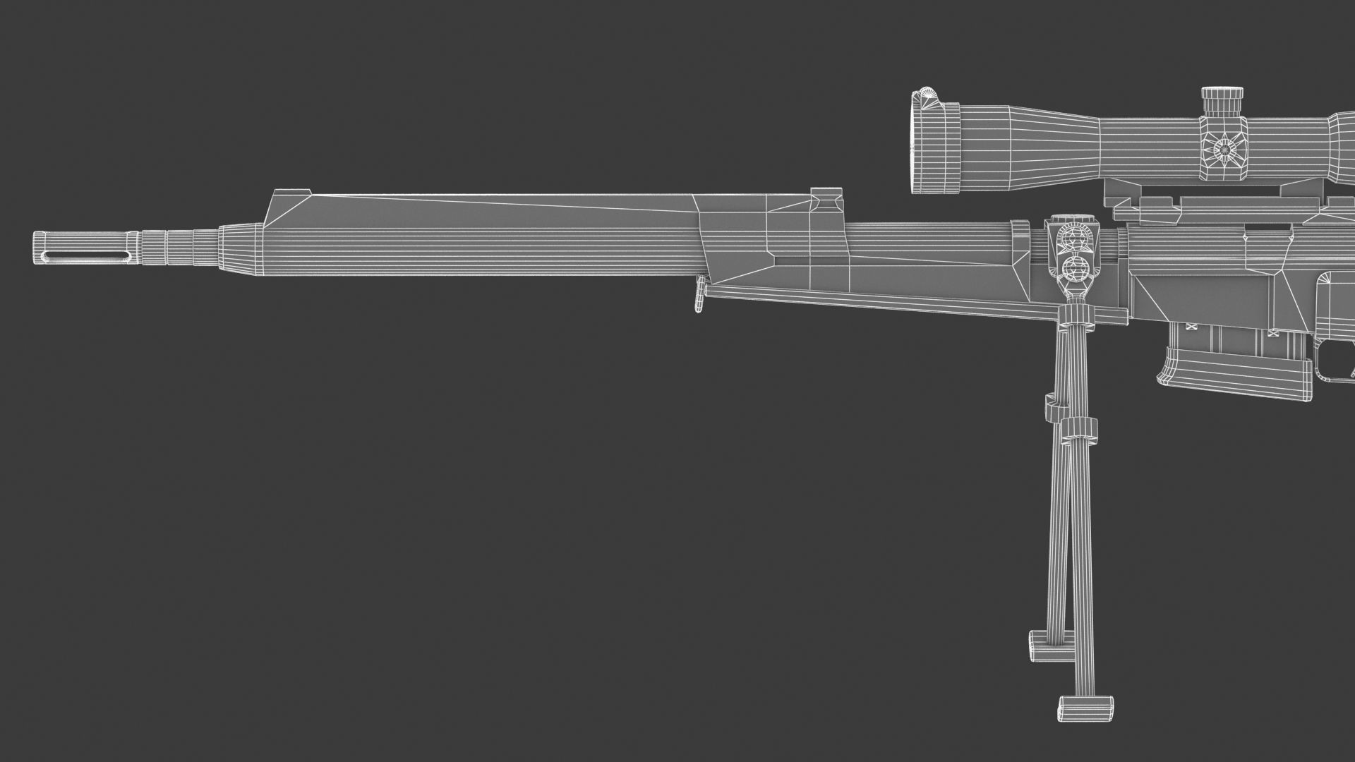  FR F2 sniper Rifle Low Poly PBR Realistic Low-poly 3D model_22