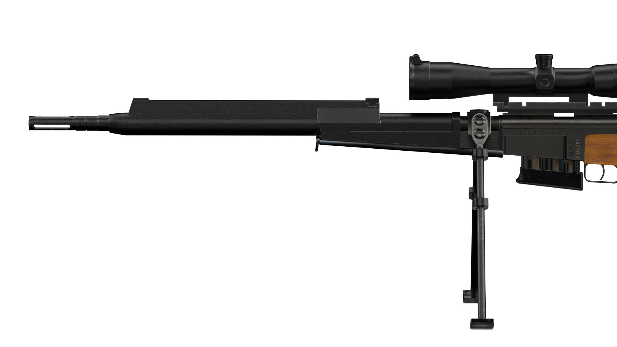  FR F2 sniper Rifle Low Poly PBR Realistic Low-poly 3D model_7