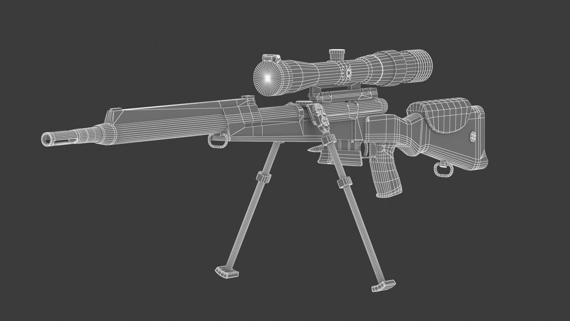  FR F2 sniper Rifle Low Poly PBR Realistic Low-poly 3D model_18