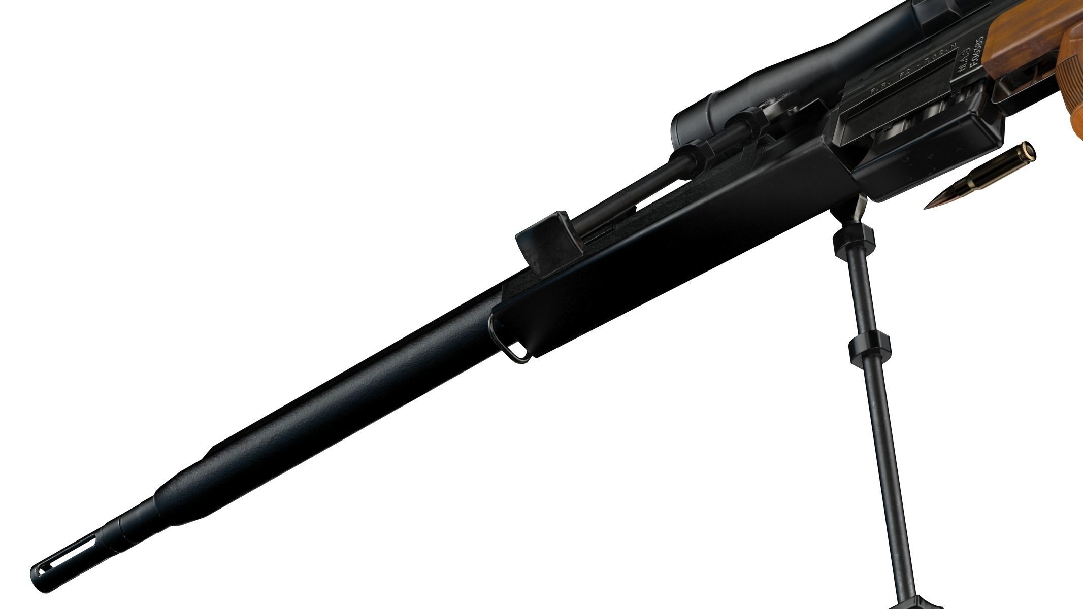  FR F2 sniper Rifle Low Poly PBR Realistic Low-poly 3D model_10