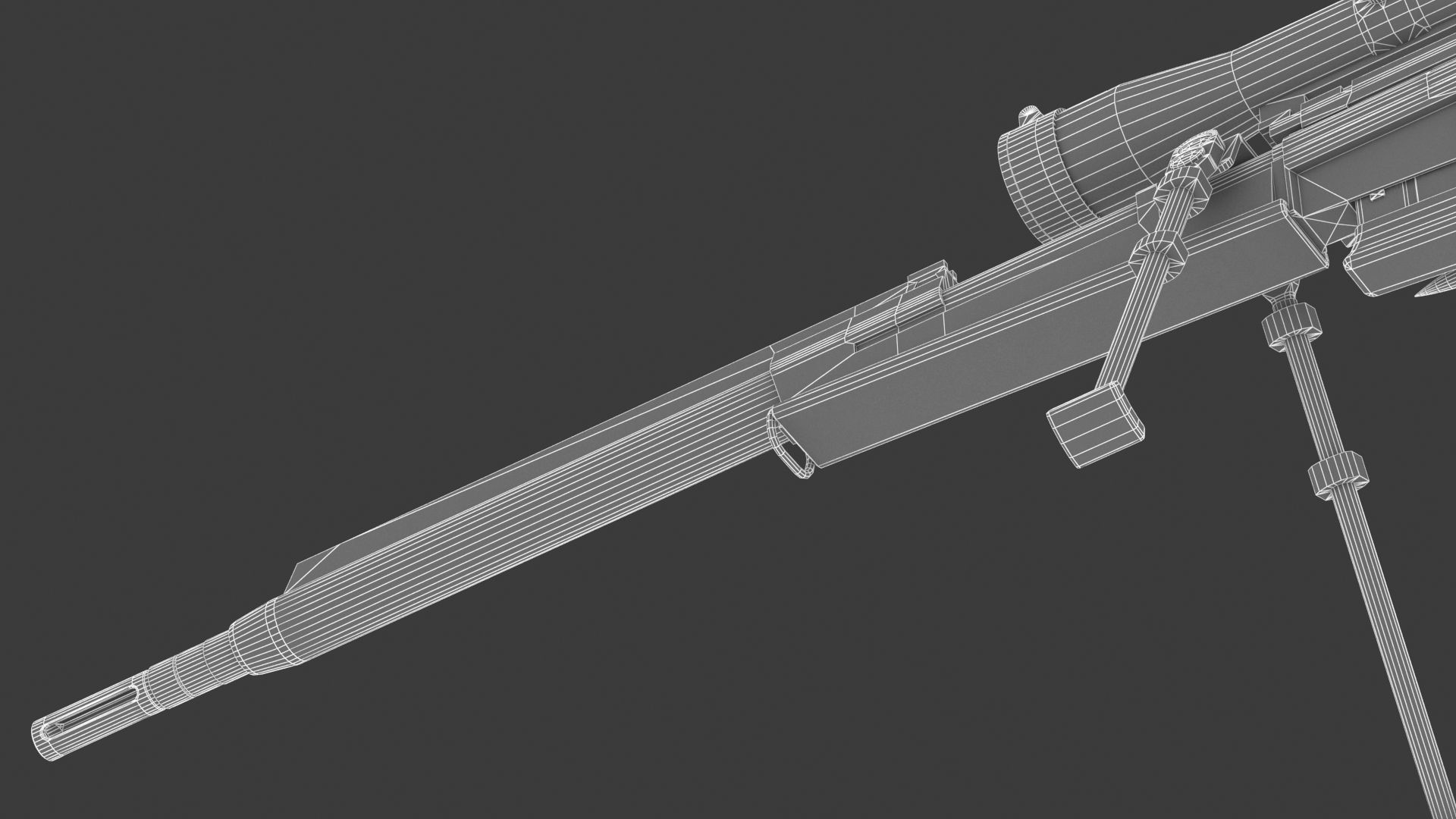  FR F2 sniper Rifle Low Poly PBR Realistic Low-poly 3D model_25