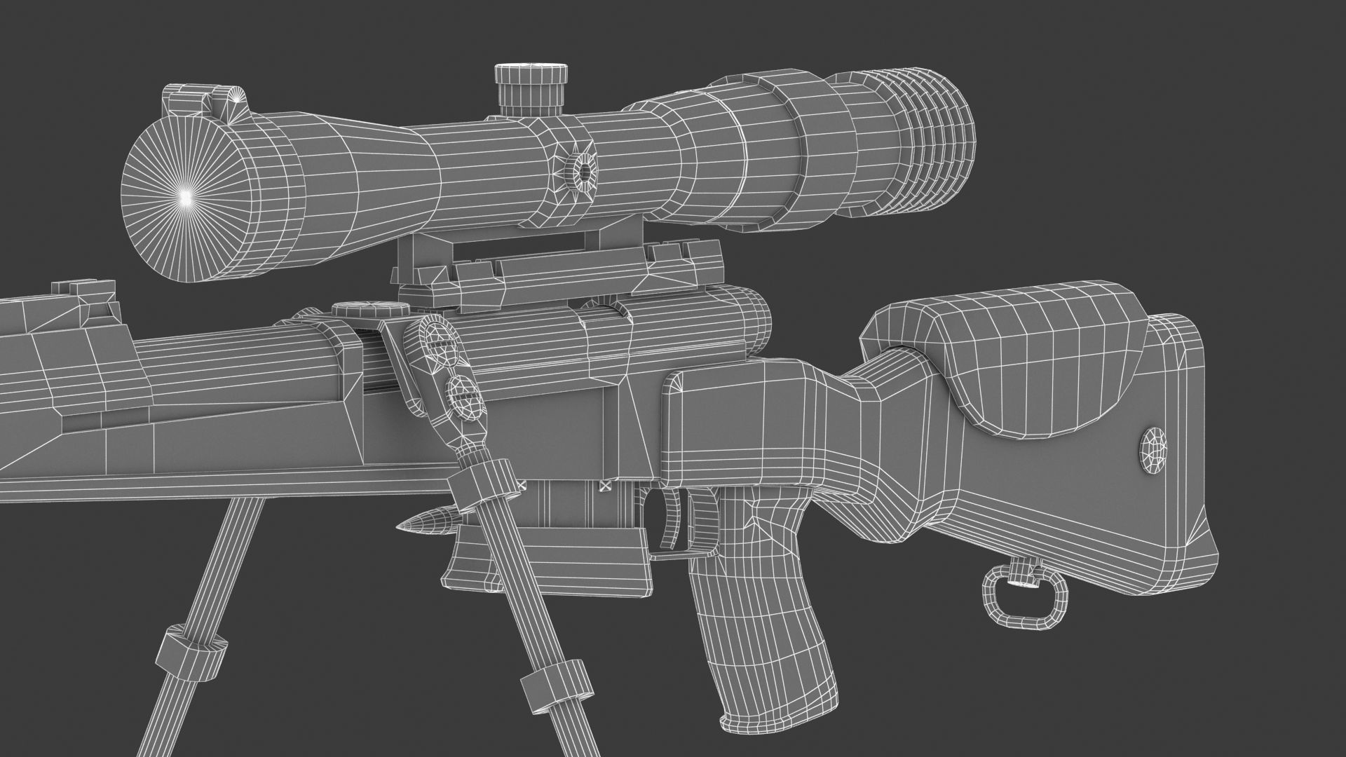  FR F2 sniper Rifle Low Poly PBR Realistic Low-poly 3D model_23
