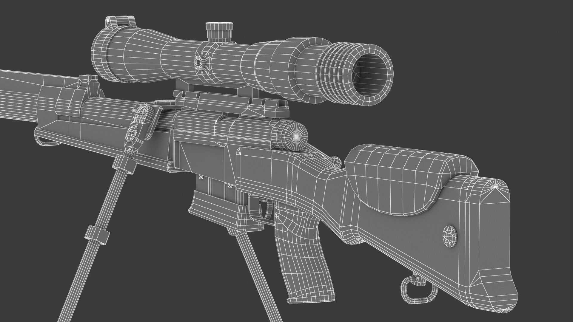  FR F2 sniper Rifle Low Poly PBR Realistic Low-poly 3D model_21