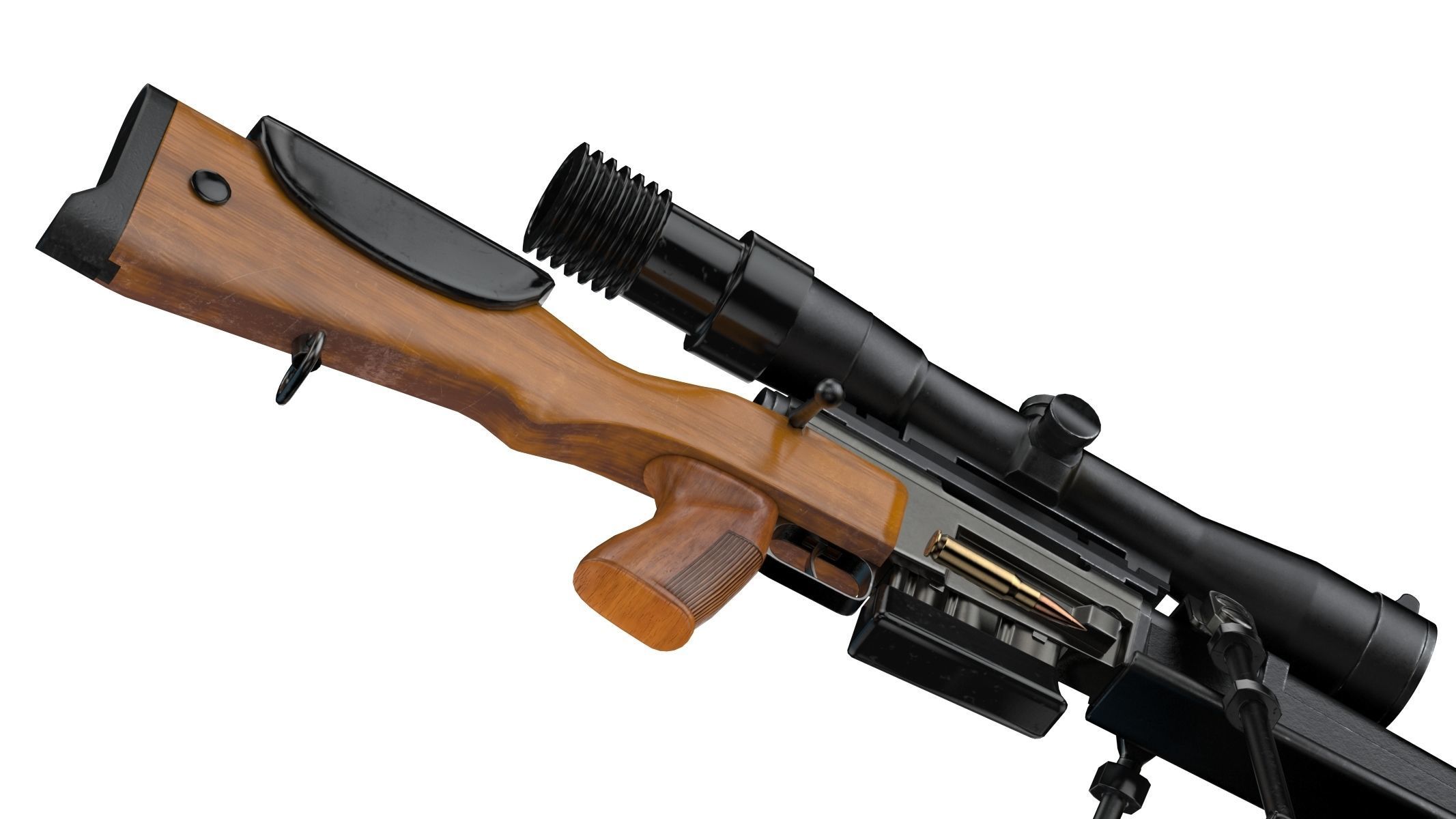  FR F2 sniper Rifle Low Poly PBR Realistic Low-poly 3D model_11