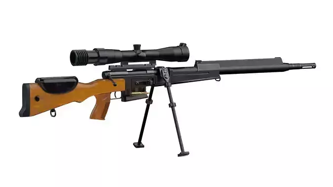  FR F2 sniper Rifle Low Poly PBR Realistic Low-poly 3D model