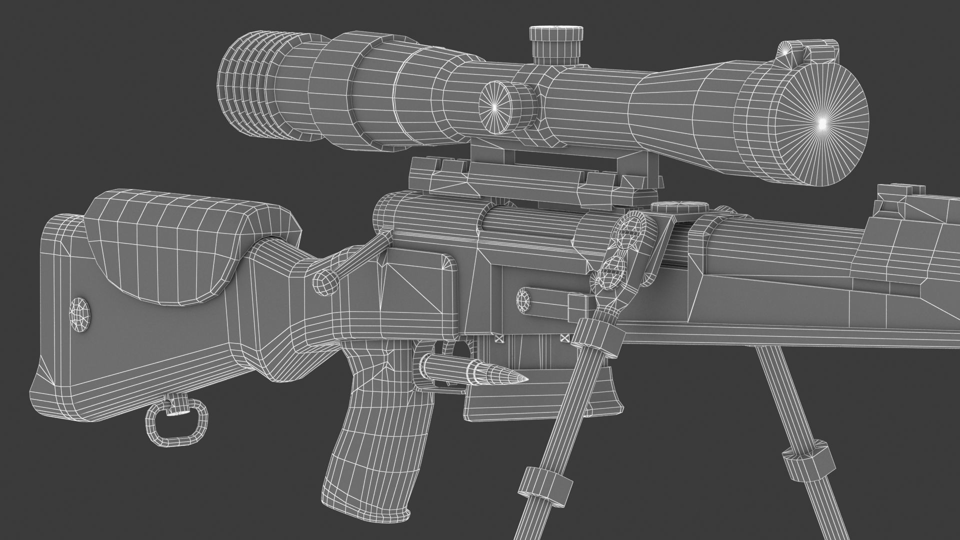  FR F2 sniper Rifle Low Poly PBR Realistic Low-poly 3D model_24