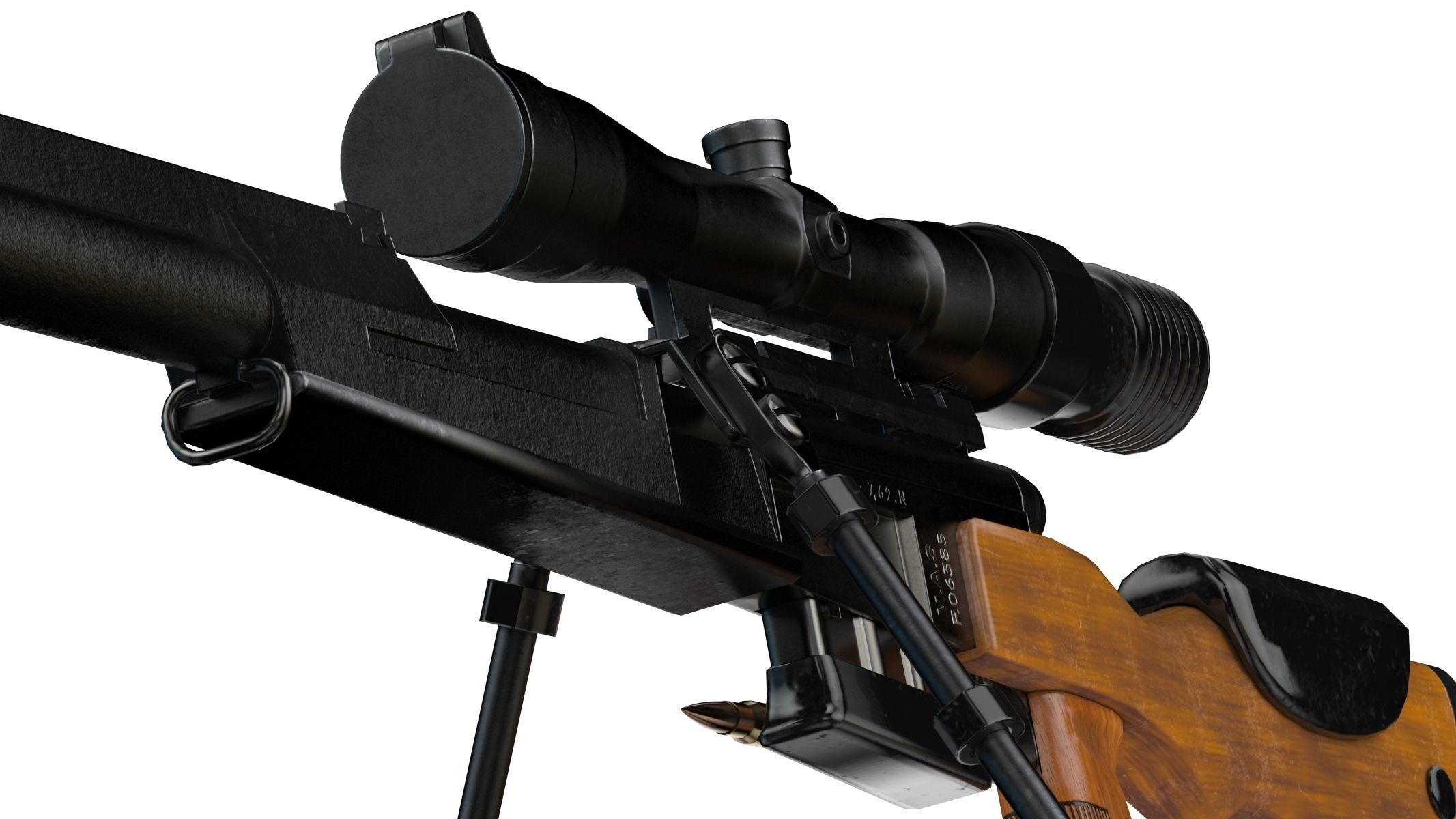  FR F2 sniper Rifle Low Poly PBR Realistic Low-poly 3D model_13