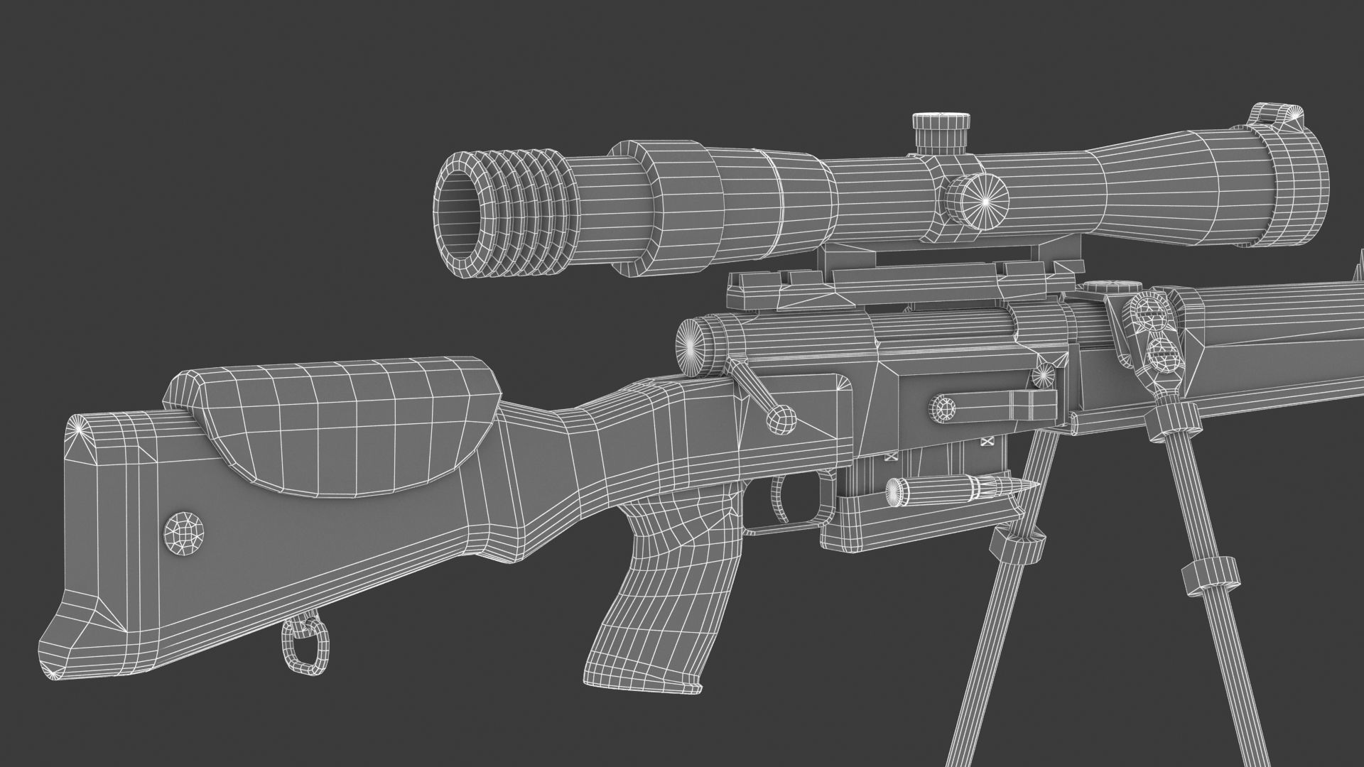  FR F2 sniper Rifle Low Poly PBR Realistic Low-poly 3D model_20