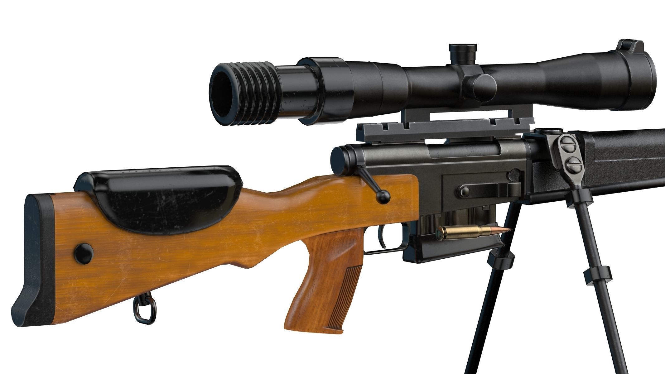  FR F2 sniper Rifle Low Poly PBR Realistic Low-poly 3D model_5