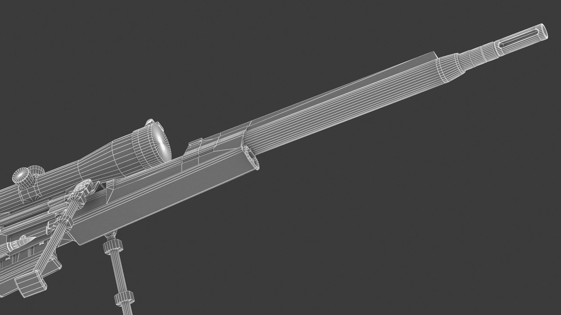 FR F2 sniper Rifle Low Poly PBR Realistic Low-poly 3D model_27