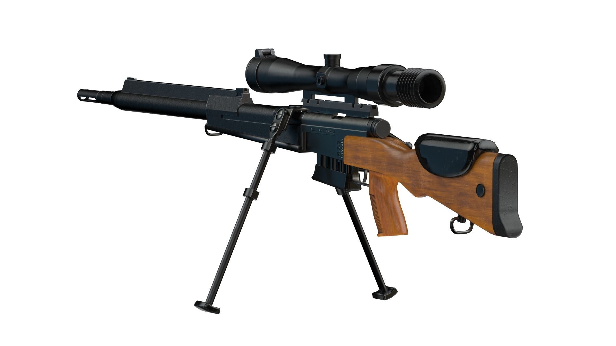  FR F2 sniper Rifle Low Poly PBR Realistic Low-poly 3D model_1